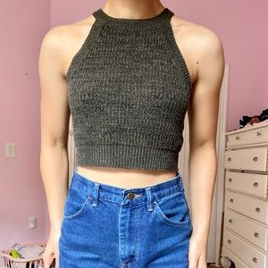 Crop high neck tank
